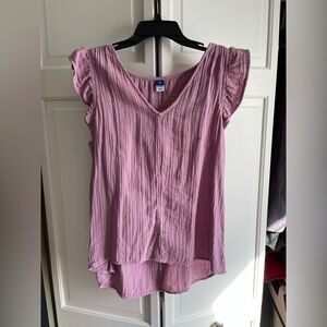 Old Navy Mauve Ruffle Sleeve Blouse